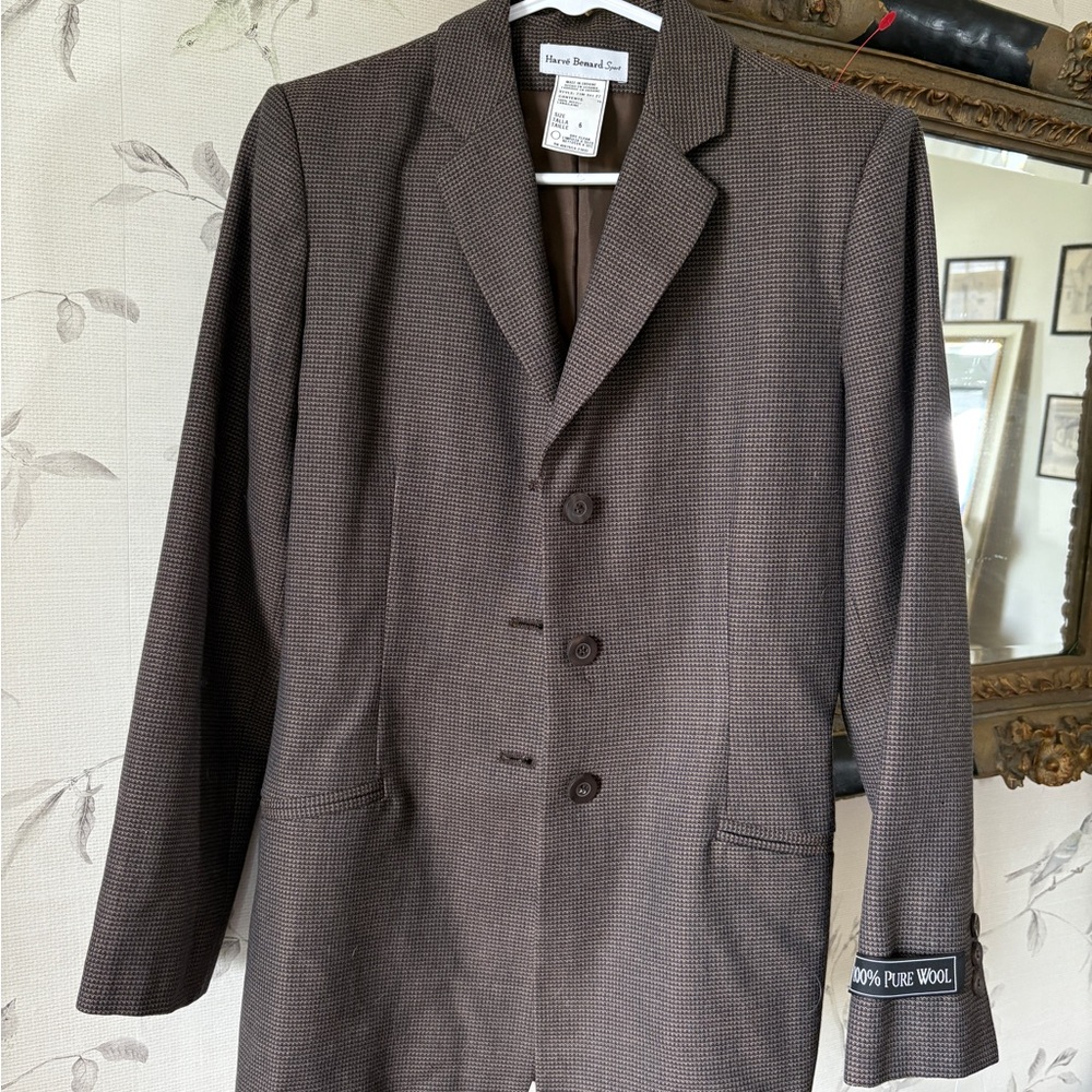 Harve Benard Dark Brown Wool Blazer